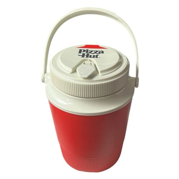 Vintage Gott 1980's Pizza Hut Logo Half Gallon Red Water Cooler Jug Model 1502 - Picture 1 of 4